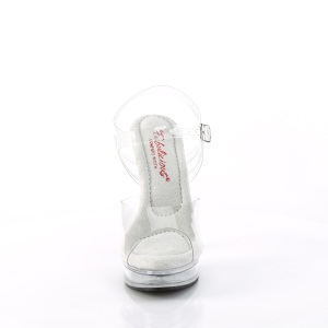 Trasparente sandali pleaser con plateau e tacco 13,5 cm MAJESTY-508