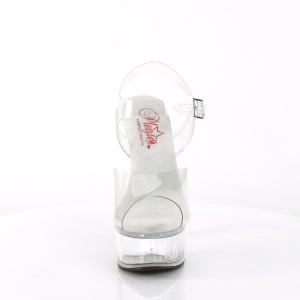 Trasparente sandali pleaser con plateau e tacco 15 cm GLEAM-608