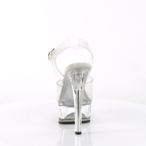 Trasparente sandali pleaser con plateau e tacco 15 cm GLEAM-608