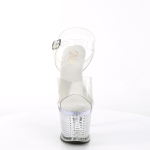 Trasparente sandali pleaser con plateau e tacco 18 cm SPECTATOR-708