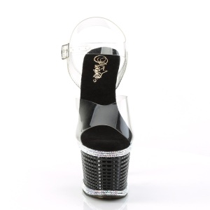 Trasparente sandali pleaser con plateau e tacco 18 cm SPECTATOR-708RS