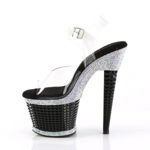 Trasparente sandali pleaser con plateau e tacco 18 cm SPECTATOR-708RS