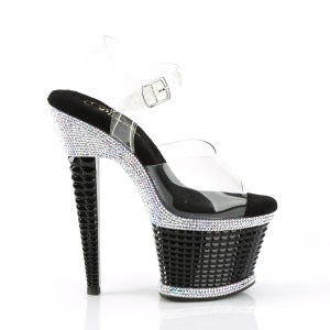 Trasparente sandali pleaser con plateau e tacco 18 cm SPECTATOR-708RS