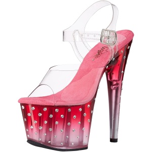 Trasparente sandali pleaser con plateau e tacco 18 cm STARDUST-708T