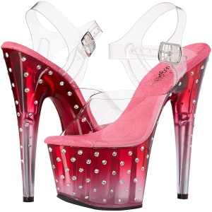 Trasparente sandali pleaser con plateau e tacco 18 cm STARDUST-708T