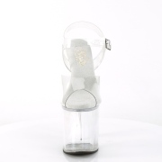 Trasparente sandali pleaser con plateau e tacco 20 cm NAUGHTY-808