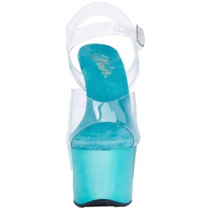 Turchese Trasparente 18 cm SKY-308 Plateau Tacchi Alti a Spillo