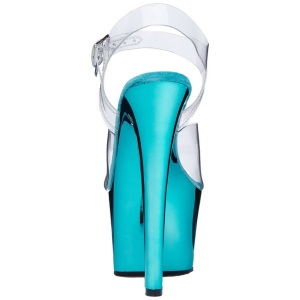 Turchese Trasparente 18 cm SKY-308 Plateau Tacchi Alti a Spillo