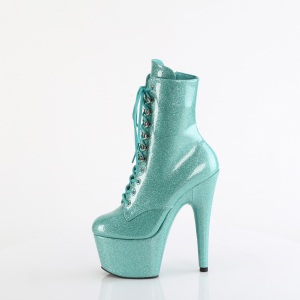 Turchese glitter 18 cm plateau stivaletti tacco alto donna