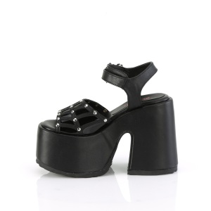 Vegan 13 cm DemoniaCult CAMEL-17 chunky heel platform sandals