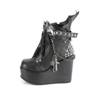 Vegan 13 cm POISON-107 wedge platform ankle booties