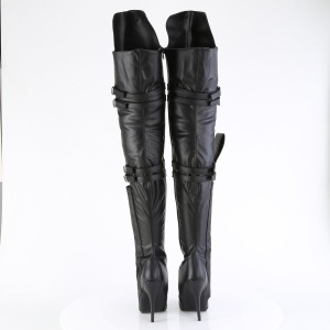 Vegan 13 cm SEDUCE-3080 high heeled thigh high boots with buckles