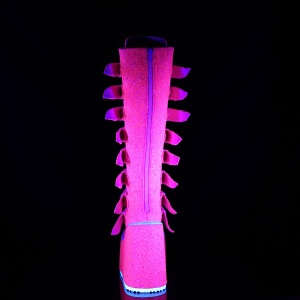 Vegan 14 cm SWING-815UV buckle boots - alternative boots platform neon