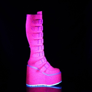 Vegan 14 cm SWING-815UV buckle boots - alternative boots platform neon