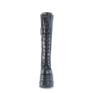 Vegan 15 cm WAVE-200 demoniacult knee boots wedges platform