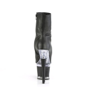 Vegan 18 cm SPECTATOR-1012 Exotic platform peep toe ankle boots black