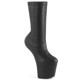 Vegan 20 cm CRAZE-1000 Heelless platform pony ankle boots black