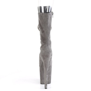 Vegan 20 cm FLAMINGO-1051FS Exotic platform peep toe boots gray