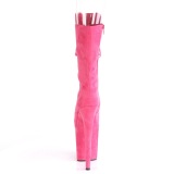 Vegan 20 cm FLAMINGO-1051FS Exotic platform peep toe boots pink