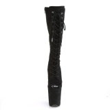 Vegan 20 cm FLAMINGO-2051FS Exotic platform peep toe boots black