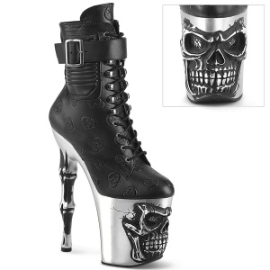 Vegan 20 cm RAP-STR2 ankle boots womens with skull heels