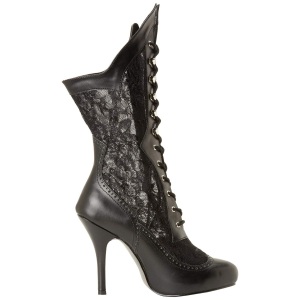 Vegan 7,5 cm VICTORIAN-116X Victorian ankle boots wide calf