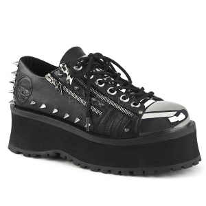 Vegan 7 cm GRAVEDIGGER-04 Scarpe Gotico da Uomo Plateau