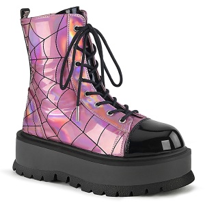 Vegan Hologram 5 cm SLACKER-88 demonia ankle boots platform
