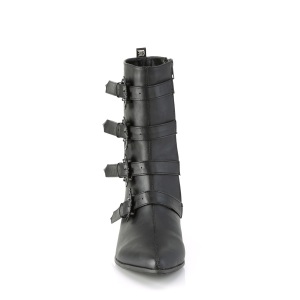 Vegan WARLOCK-110-B demoniacult pointed boots - mens winklepicker boots 4 buckles