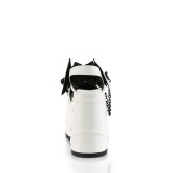 Vegan White 15 cm Demonia WAVE-20 lolita platform wedge sandals