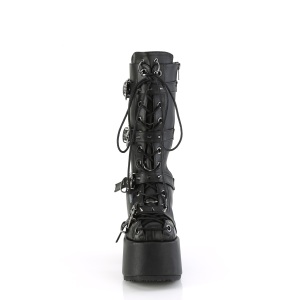 Vegan black 13 cm CAMEL-115 chunky heel platform boots