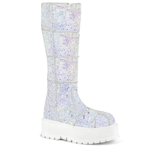 Vegan glitter 5 cm SLACKER-230 cyberpunk platform boots