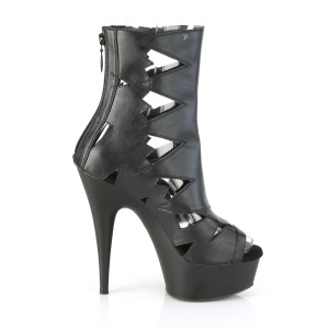 Vegan leather 15 cm DELIGHT-1014 open toe ankle booties