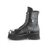 Vegan leather GRAVEDIGGER-10 demonia ankle boots - steel toe combat boots