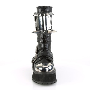 Vegan leather GRAVEDIGGER-250 demonia boots - unisex steel toe combat boots