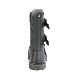 Vegan leather RIOT-12BK demonia boots - unisex steel toe combat boots
