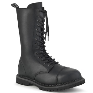 Vegan leather RIOT-14 demonia boots - unisex steel toe combat boots