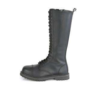 Vegan leather RIOT-20 demonia boots - unisex steel toe combat boots