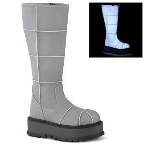 Vegan neon 5 cm SLACKER-230 cyberpunk platform boots