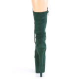 Vegan suede 20 cm FLAMINGO-1050FS Exotic pole dance boots in green