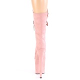 Vegan suede 20 cm FLAMINGO-1050FS Exotic pole dance boots in rose