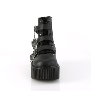 Vegane 7,5 cm CREEPER-260 stivaletti creepers donna fibbia larga