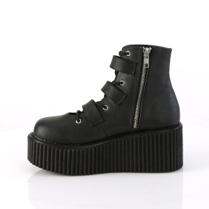 Vegane 7,5 cm CREEPER-260 stivaletti creepers donna fibbia larga