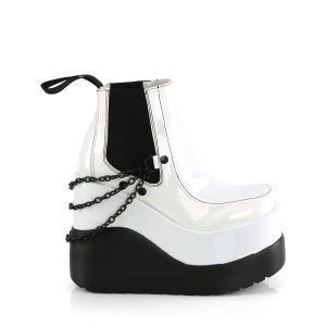Vegane boots bianchi 13 cm VOID-50 demonia stivali zeppa altissima con plateau