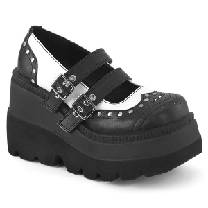 Vegano 11,5 cm SHAKER-27 demonia calzature alternative con la suola spessa nere