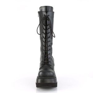 Vegano 11,5 cm SHAKER-72 stivali stringati con plateau gotico neri