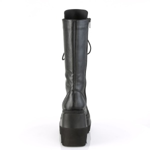 Vegano 11,5 cm SHAKER-72 stivali stringati con plateau gotico neri