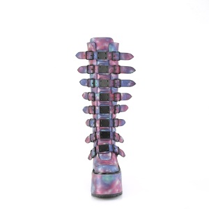 Vegano 14 cm SWING-815 stivali alternative con la suola spessa e fibbie neon
