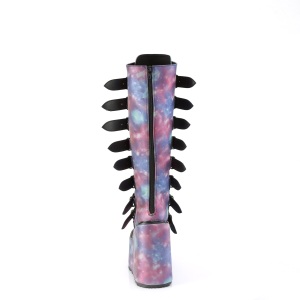 Vegano 14 cm SWING-815 stivali alternative con la suola spessa e fibbie neon