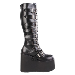 Vegano 14 cm SWING-815 stivali alternative con la suola spessa e fibbie neri